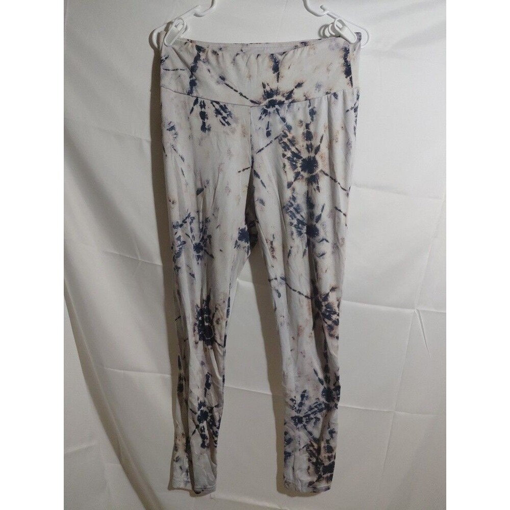 Inner Circle Womens Size M Tai Dye Pants High Rise White Blue